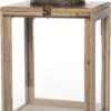 Intratuin Lantaarn Kubus Hout / Glas 32 X 22 X 48 Cm Naturel