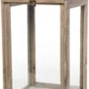 Intratuin Lantaarn Antiek Hout / Glas 27 X 27 X 55 Cm Naturel