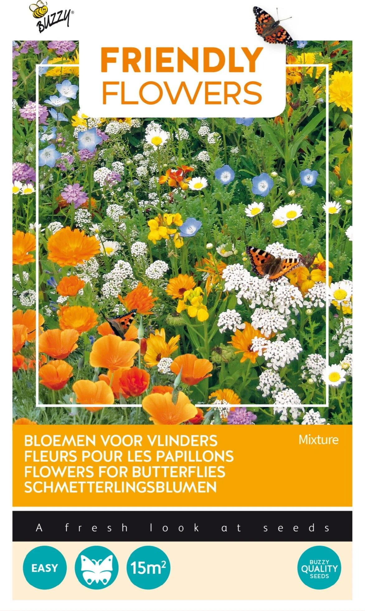 BUZZY Flower Mix Vlinders Laag Voor 15 M² 1 BUZZY Flower Mix Vlinders Laag Voor 15 M²