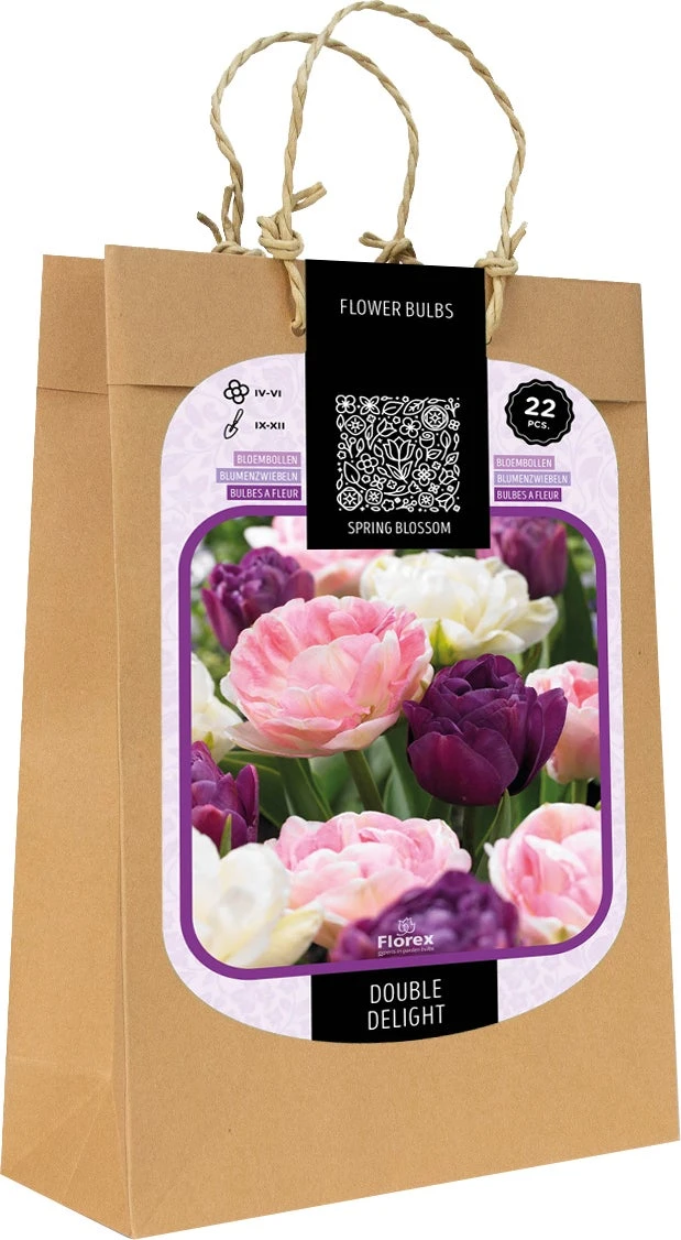 Florex Spring Blossom Bloembollen Double Delight Paars Roze Wit 22 Stuks 1 Florex Spring Blossom Bloembollen Double Delight Paars Roze Wit 22 Stuks