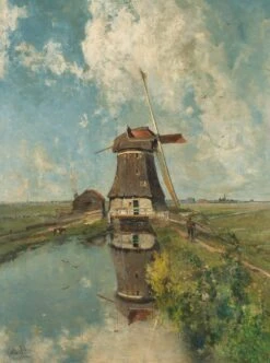Buitenschilderij Molen Multi 78 X 58 X 2 Cm