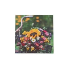 Buitenschilderij Bloemen / Fietsmand Multi 58 X 58 X 2 Cm