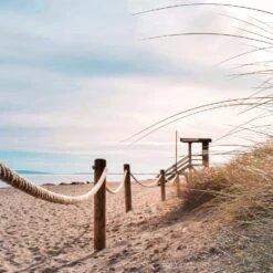 Schilderij Strand Sabrina Blauw / Bruin 58 X 2 X 58 Cm