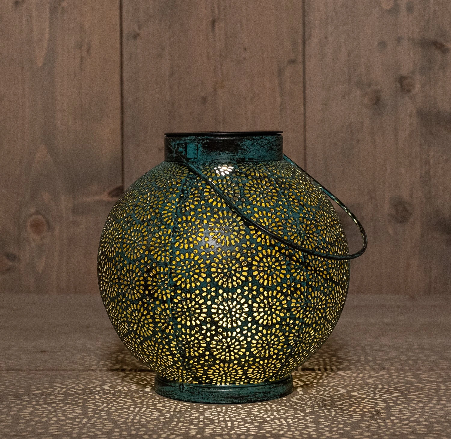 Solar Lantaarn Feline Turquoise / Goud D 19 H 18 Cm 2 Solar Lantaarn Feline Turquoise / Goud D 19 H 18 Cm - Afbeelding 2