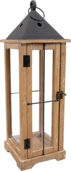 Mega Collections Tuinlantaarn Gable Bruin 24 X 24 X 70 Cm