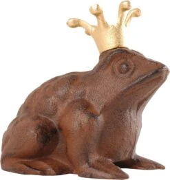 Esschert Design Tuinbeeld Kikkerkoning Bruin 13,5 X 11,9 X 12,9 Cm