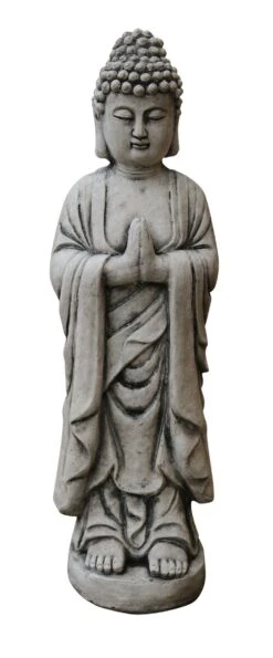 Tuinbeeld Boeddha Grijs 15 X 18 X 62 Cm