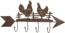 Intratuin Wandhaken Kippen Roest 57 X 6 X 27 Cm