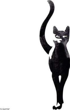 PB-Collection Wanddecoratie Doek Poes Zwart / Wit 75 X 75 X 0,2 Cm