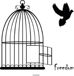 PB-Collection Wanddecoratie Doek Freedom Zwart / Wit 50 X 50 X 0,2 Cm