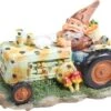 SID Tuinbeeld Kabouter Op Tractor Edward Multi 23 X 13 X 14 Cm