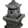 Waterornament Pagode Zwart / Grijs 18 X 17 X 29 Cm