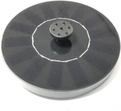 Waterornament Drijvend Solar Fontein Zwart D 16 H 5 Cm