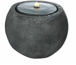 Waterornament Fontein Solar Zwart / Grijs 28 X 28 X 35 Cm