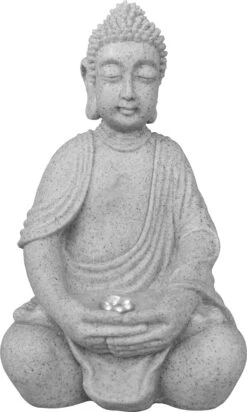 Stone Lite Waterornament Boeddha Grijs 35 X 35 X 61 Cm