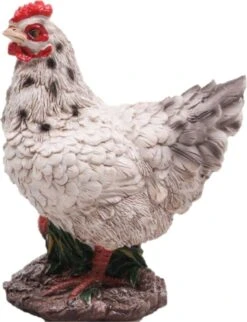 Farmwood Tuinbeeld Kip Wendy Wit 5 X 5 X 12 Cm