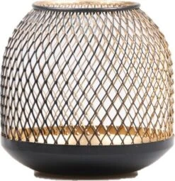 SID Windlicht Elvissa Zwart / Goud D 15 X 15 Cm