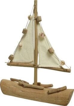 Decoris Decoratie Boot Beige 36 X 7 X 45 Cm