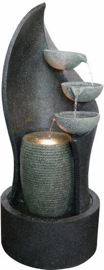 Intratuin Waterornament Stig Met LED Verlichting Grijs 37 X 37 X 87 Cm