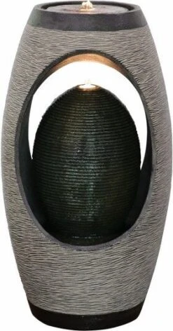 Intratuin Waterornament Svea Met LED Verlichting Grijs 41 X 37 X 41 Cm