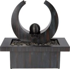 Intratuin Waterornament Maan Met LED Verlichting Zwart 70 X 35 X 70 Cm