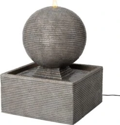 Intratuin Waterornament Bal In Bak Met LED Grijs 40 X 40 X 52 Cm