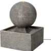 Intratuin Waterornament Bal Met LED Verlichting Grijs 50 X 50 X 65 Cm