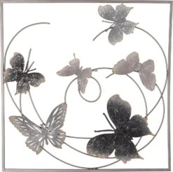 Intratuin Wanddecoratie Vlinders Zilver 50 X 50 X 3.5 Cm
