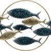 Intratuin Tuinwanddecoratie Vissen Blauw / Goud 90 X 50 X 5,5 Cm