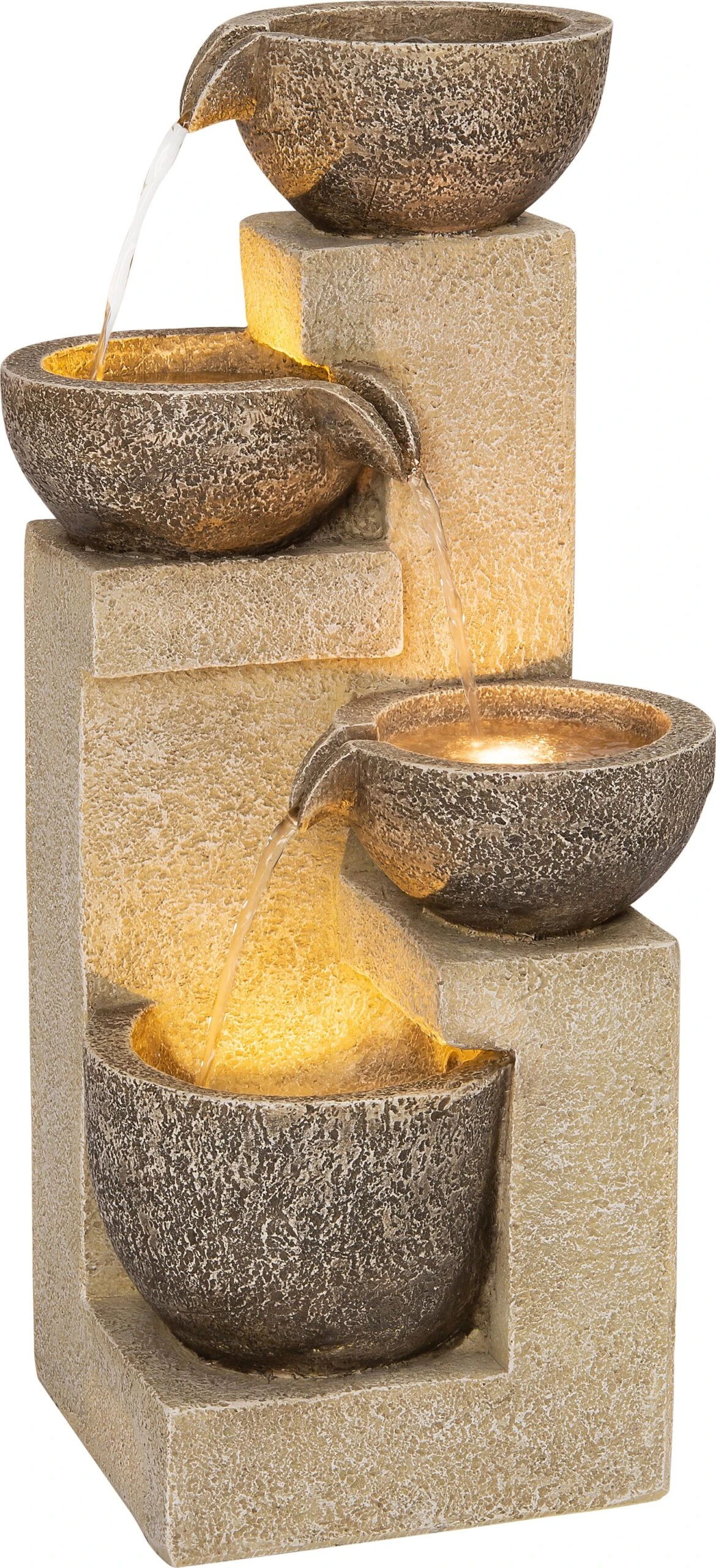 Intratuin Waterornament Tani Beige / Grijs 25 X 25 X 55 Cm 2 Intratuin Waterornament Tani Beige / Grijs 25 X 25 X 55 Cm - Afbeelding 2