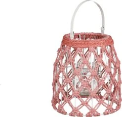 Mica Decorations Windlicht Roze D 19 H 20,5 Cm