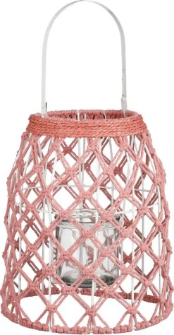 Mica Decorations Windlicht Roze D 23 H 30 Cm