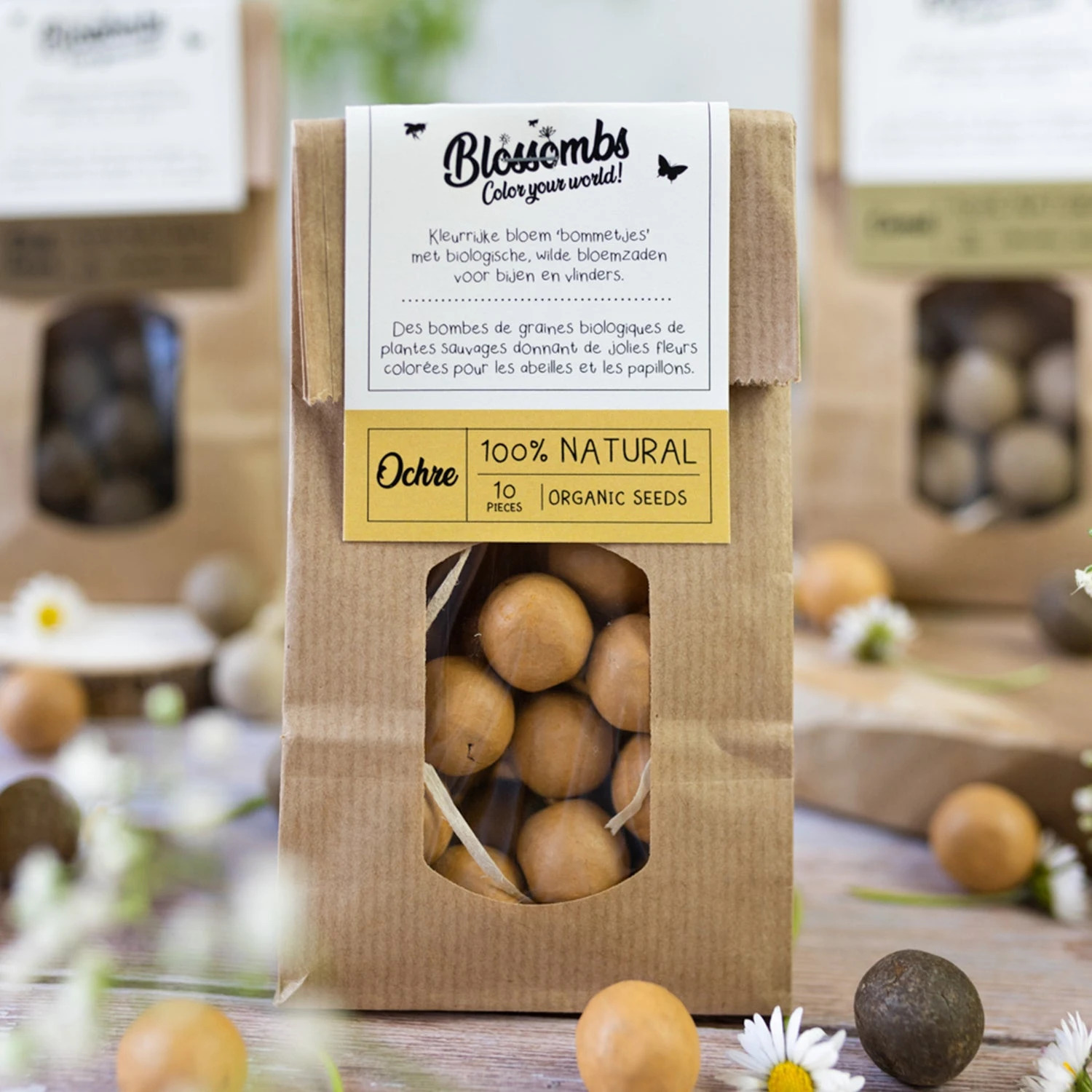 Blossombs Papieren Zak Zaadbommen Oker 10 Stuks 2 Blossombs Papieren Zak Zaadbommen Oker 10 Stuks - Afbeelding 2