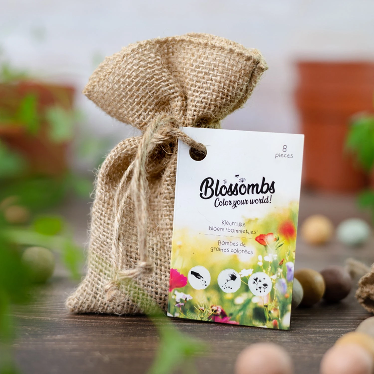 Blossombs Jute Zak Zaadbommen 8 Stuks 2 Blossombs Jute Zak Zaadbommen 8 Stuks - Afbeelding 2